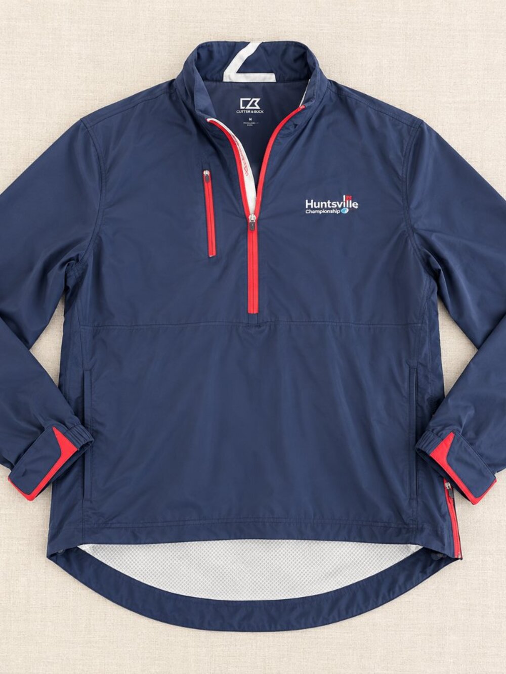 Zero Restriction Golf Windbreaker Size Small Navy Red Half Zip Jacket